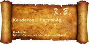 Kenderesi Barnabás névjegykártya