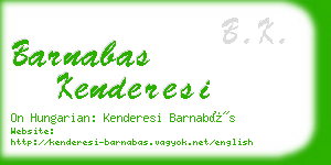 barnabas kenderesi business card